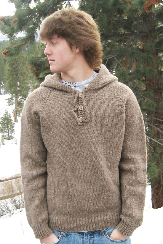 Knitting Pure & Simple 105 Neckdown Hooded Pullover for Men 